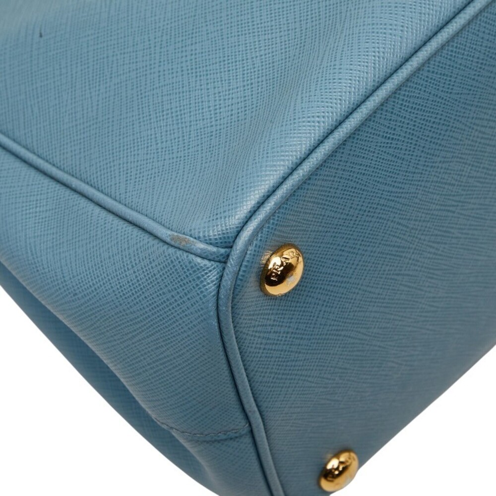 PRADA Blue Leather Saffiano Shoulder Bag - Picture 5 of 14
